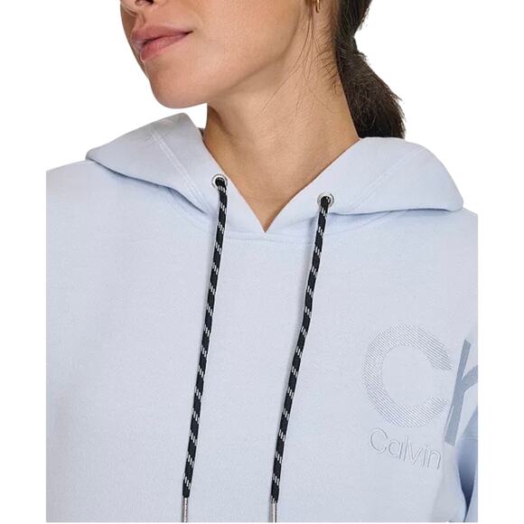 Calvin Klein Women's Eco Fleece Logo Pullover Hoodie SPRAY NWT SIZE S - Picture 3 of 8